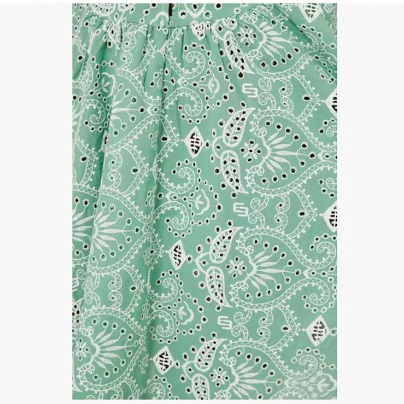 Maje Raberie Embroidered Eyelet Cotton Dress hold C - Picture 5 of 16